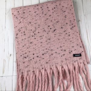 NWT DKNY Pink Fringe Oversized Scarf